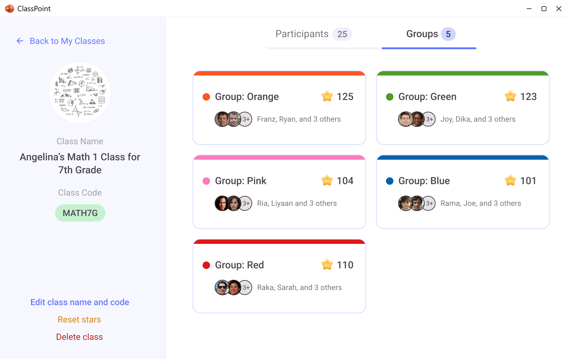 ClassPoint Grouping feature